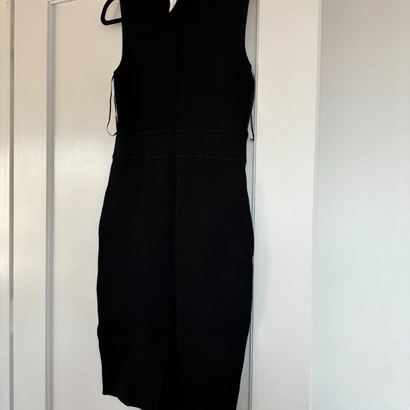 A.L.C. SLeeveless Bodycon Midi Dress Black w/ White Contrast On Shoulder Sz M - Picture 8 of 10